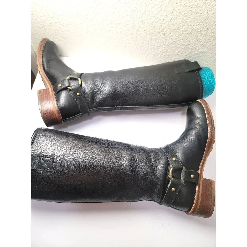 Banana Republic Women's Knee-High Black Leather Pull On Riding Boots Size 6